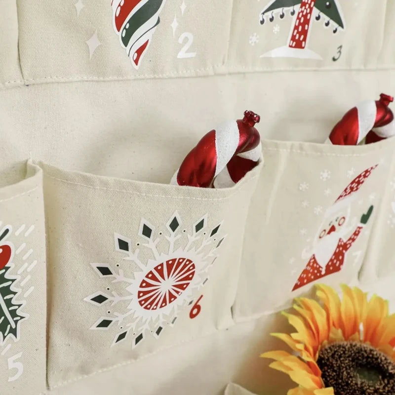 Hanging Advent Calendar with 24 Pockets
