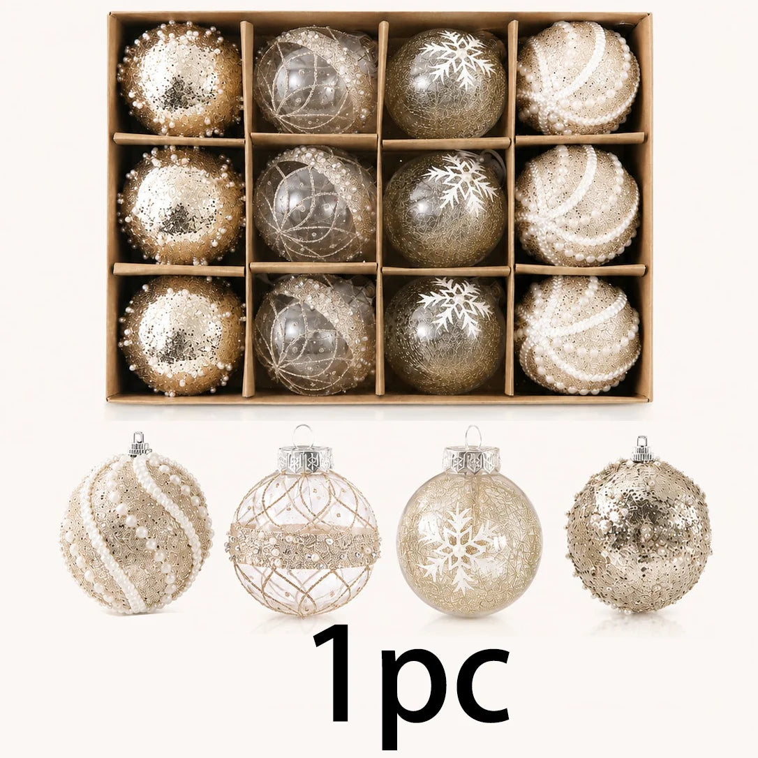 Champagne Gold Christmas Baubles – 12 Pack
