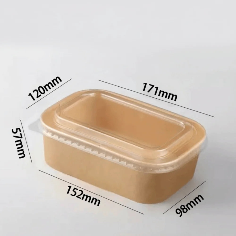 Square Kraft Food Boxes with Lids – 10 Pack