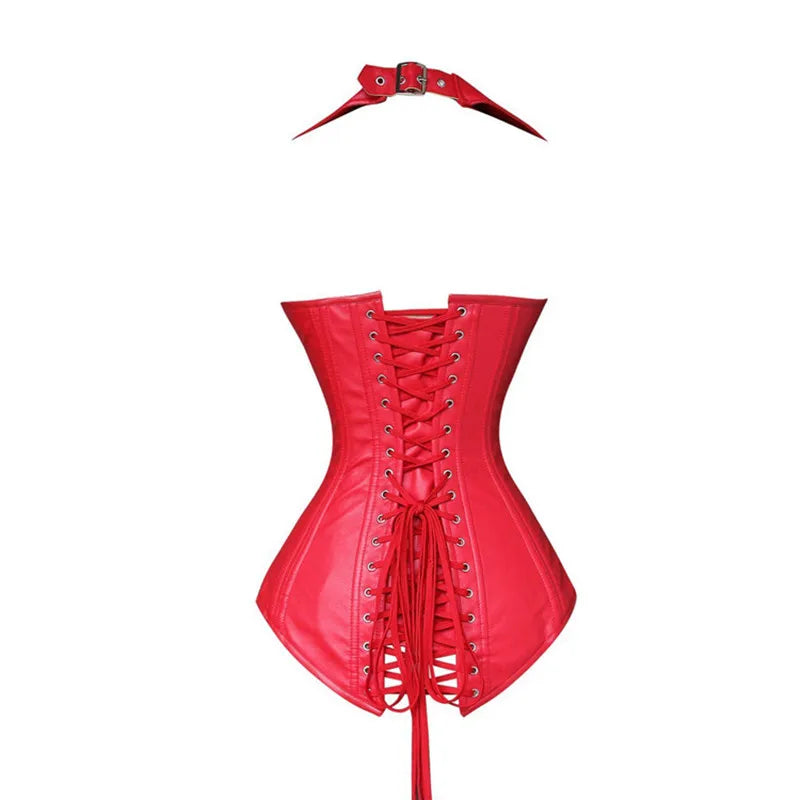 Steampunk Faux Leather Corset Vest