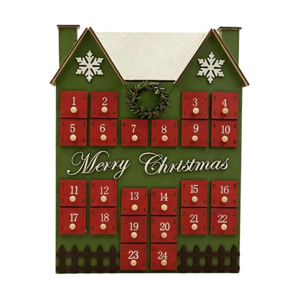 Refillable Wooden House Advent Calendar