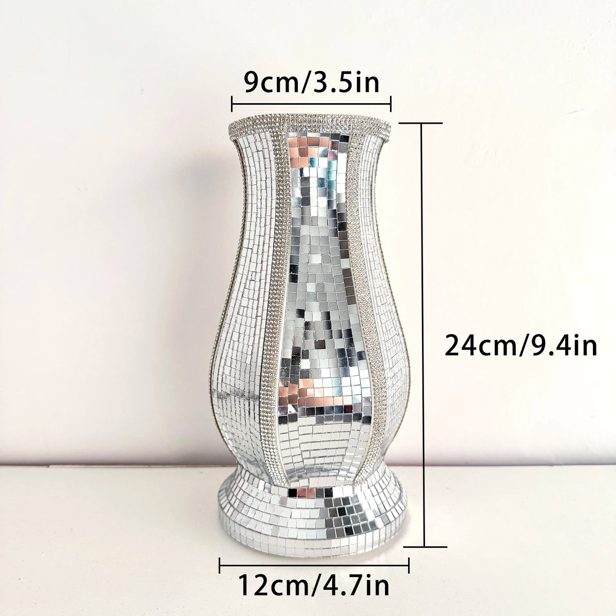Silver Mirrored Decorative Vase – 24 cm