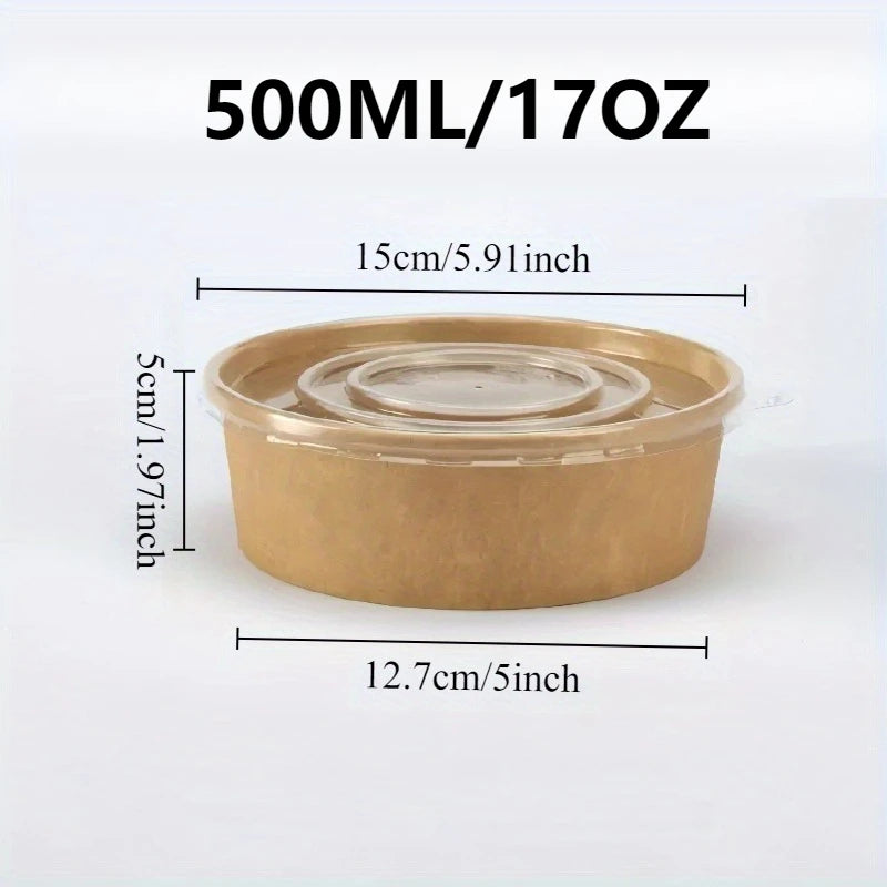 Round Kraft Food Bowls with Lids