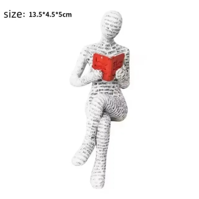 Reading Figure Resin Statue