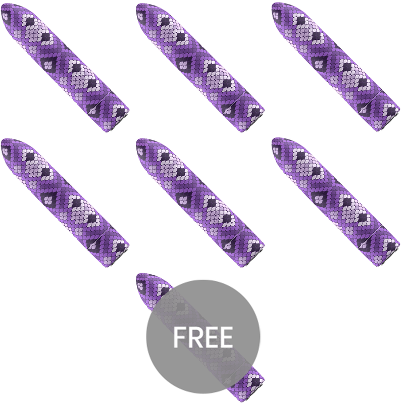 CUSTOM BULLETS - RECHARGEABLE SNAKE PURPLE MAGNETIC 10 INTENSITIES 6 + 1 FREE