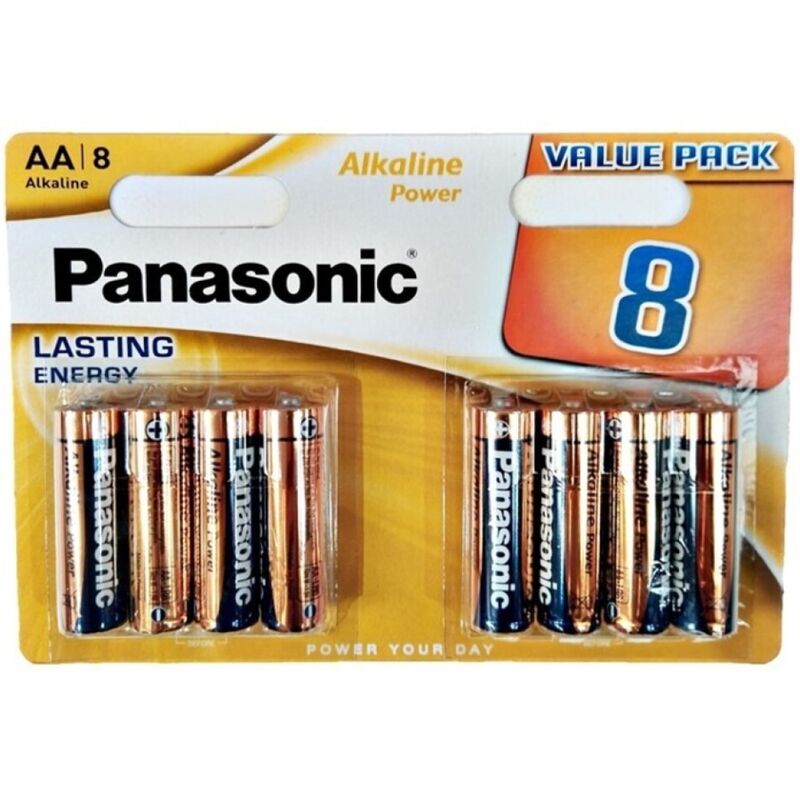 PANASONIC - BRONZE ALKALINE AA BATTERY LR6 BLISTER*8