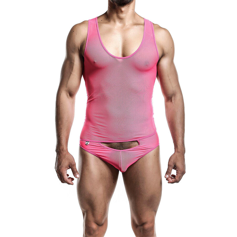 MOB - TRANSPARENT PINK BODYSHEER SIZE L/XL
