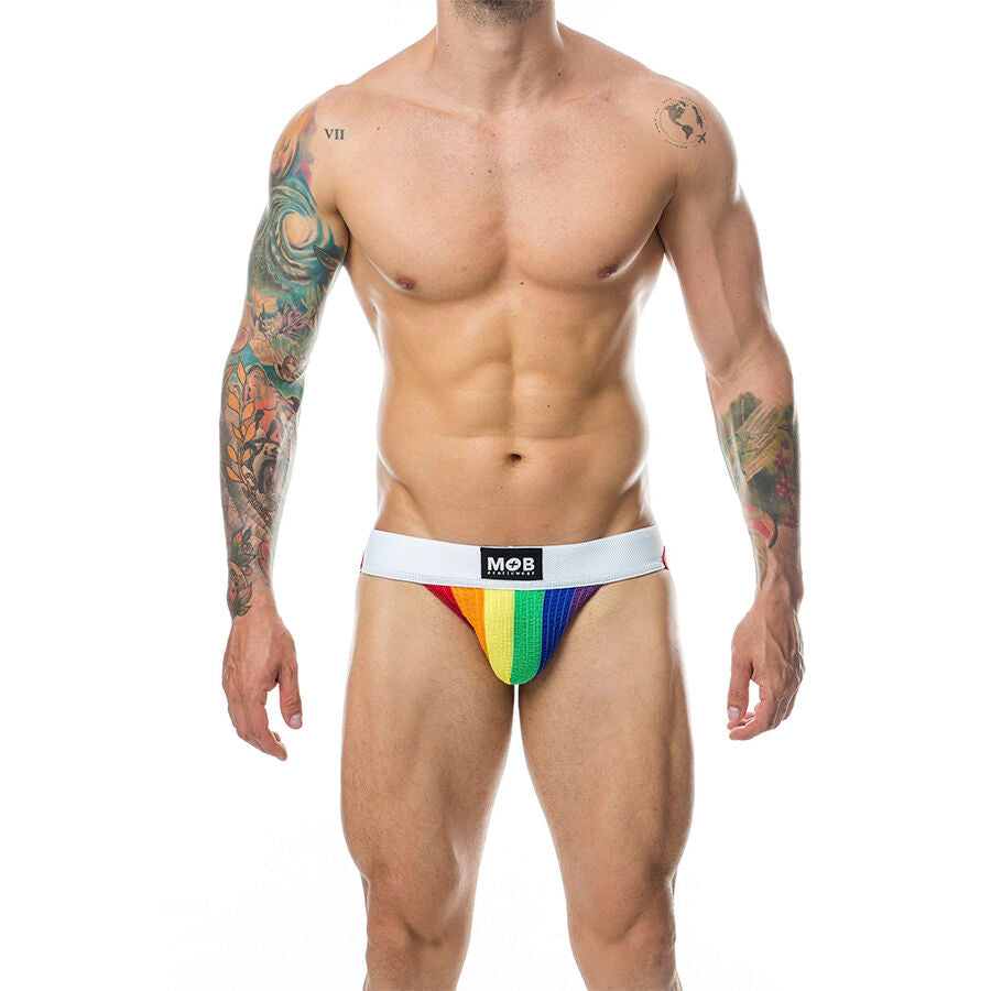 MOB - CLASSIC JOCK STRIPE RAINBOW SIZE XL