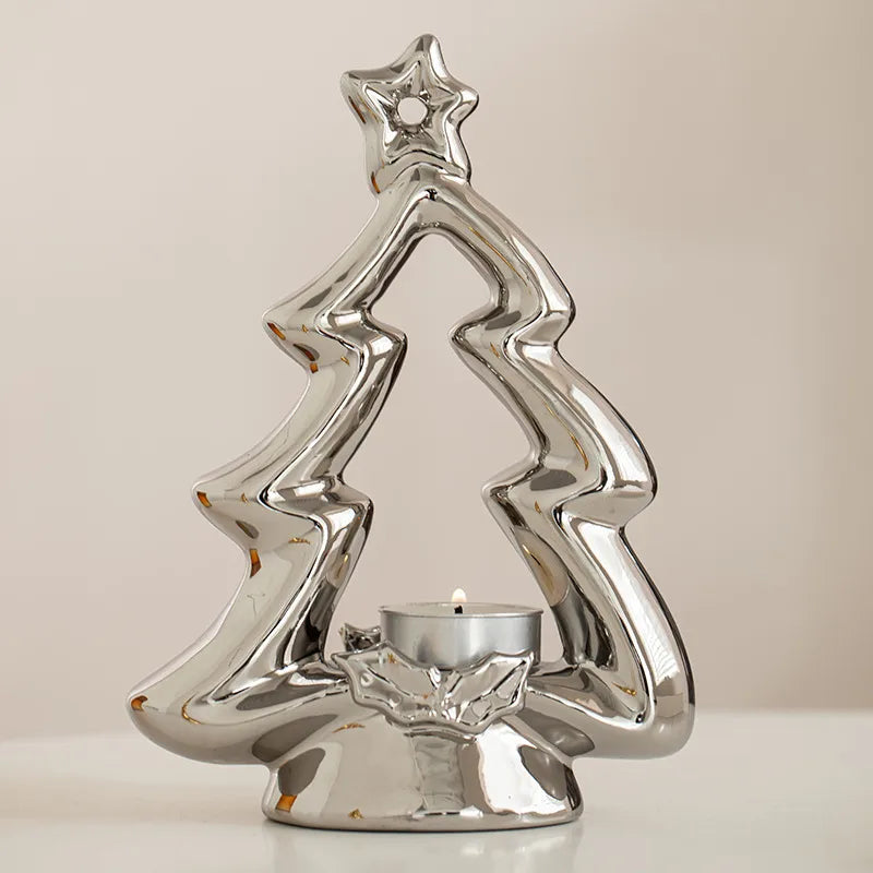 Ceramic Christmas tree candle holder Nordic style decoration