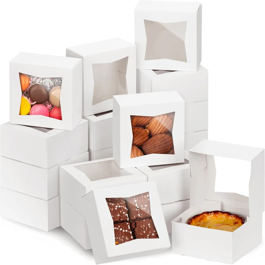 6-Inch Windowed Kraft Paper Cake Dessert Tiramisu Packaging Box Creative Customized Design Bakery Food Grade Corrugated Box