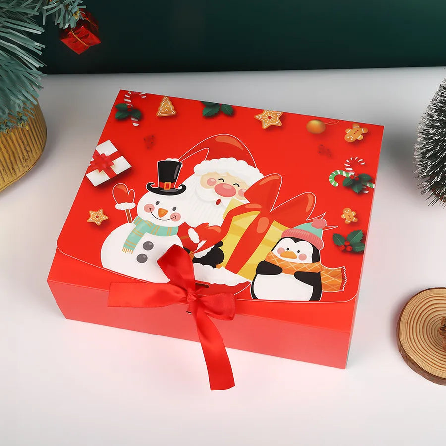 Christmas Gift Box Butterfly Knot Apple Candy Packaging Box White Card Paper Material Silent Night Christmas Present Box