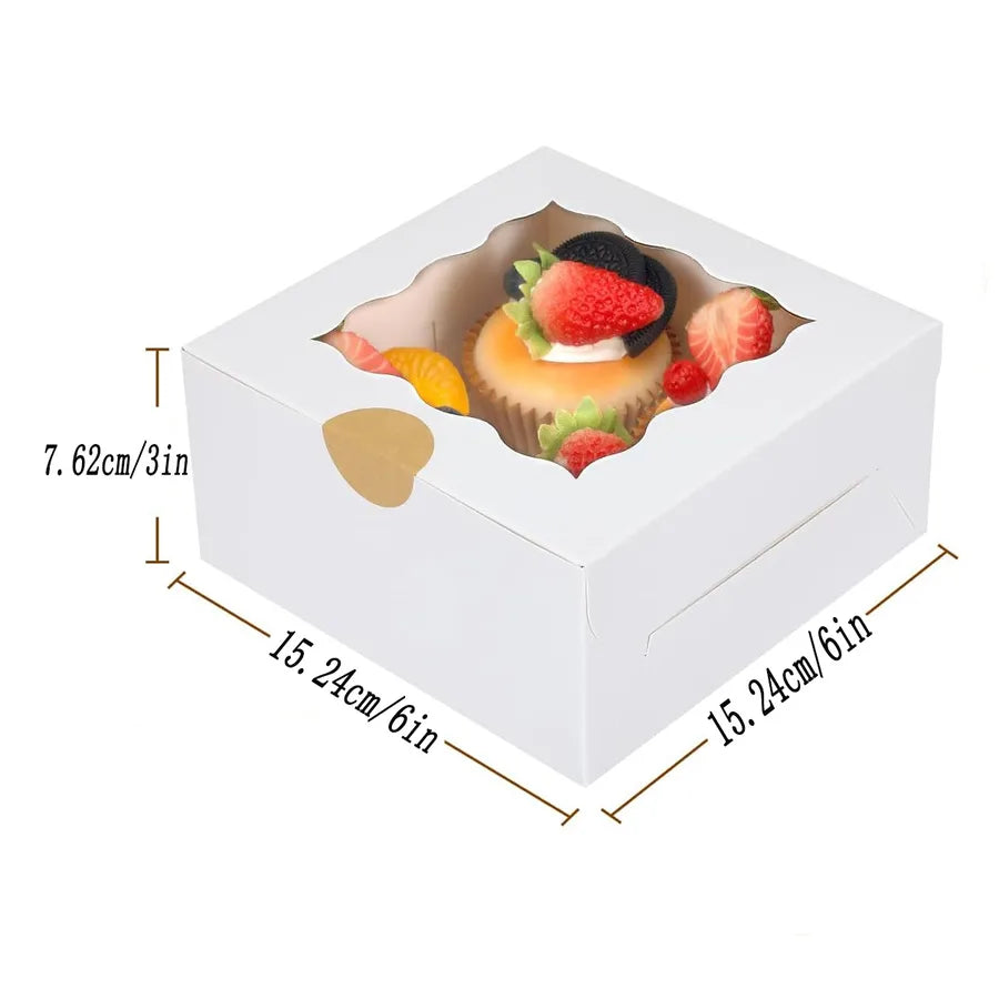 Creative Customizable Wave Transparent Window Baking Box 6 Inch Muffin Cake Box Bread Pastry Box Bakery Packaging