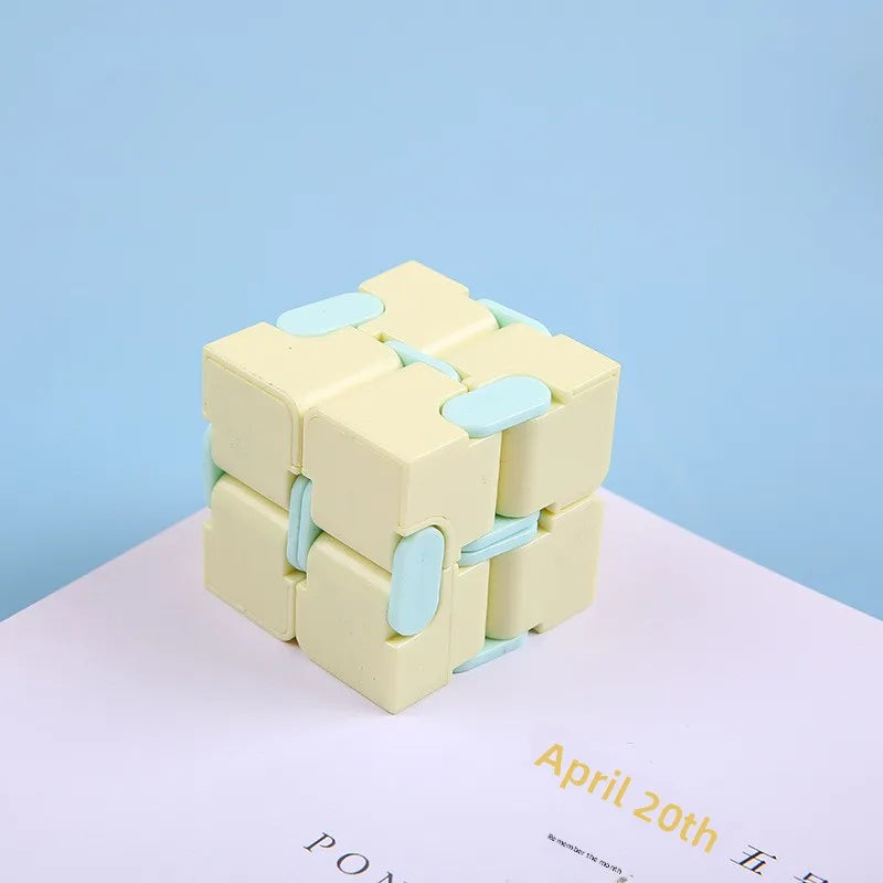 Rubik's Cube Fidget Toy Made of Durable Plastic in Blue Featuring a Novelty Design for Stress Relief