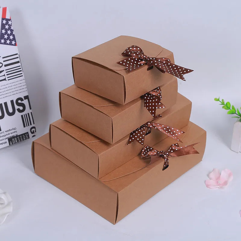 Rectangular Kraft Paper Box Empty Gift Packaging Wallet Box Scarf Box Direct Supply Customizable Printing Services