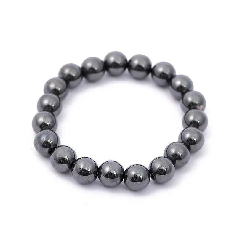 Black Calcite Hematite Bracelet Terahertz Energy Stone Fashionable Magnetic Material Unisex Heart-Shaped Live Broadcast Bracelet