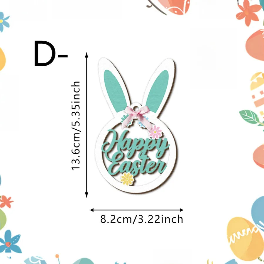 Easter Wooden Hanging Ornaments Pendant for Festival Decoration