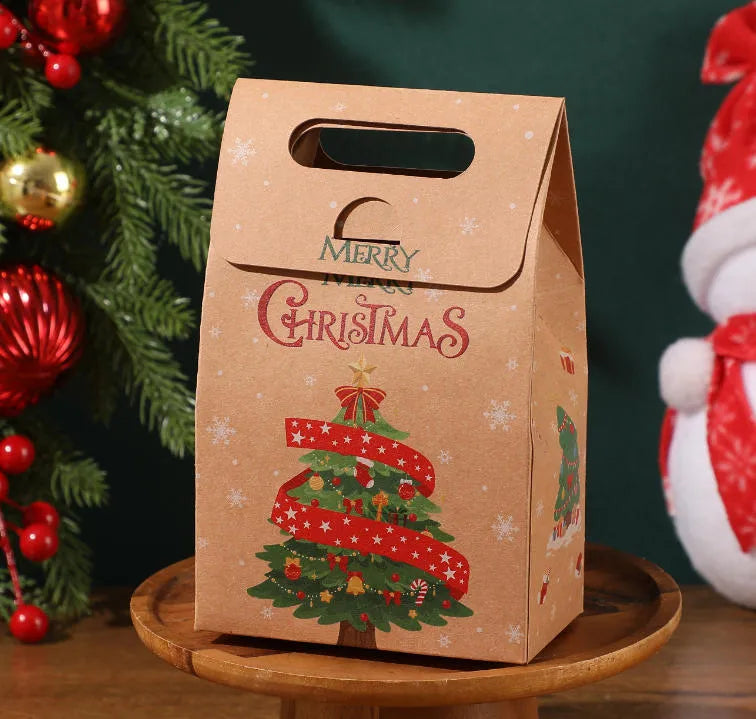 Creative Cartoon Santa Claus Christmas Candy Gift Box Simple European Style Kraft Paper Packaging Box Holiday Gift Box