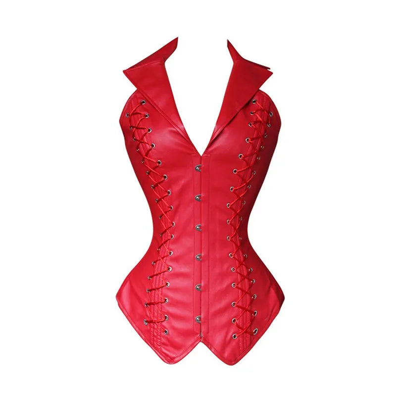 Steampunk Faux Leather Corset Vest