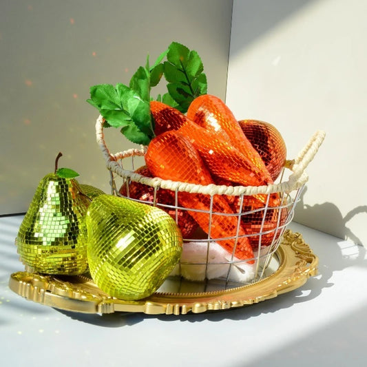 Mirrored Fruit and Vegetable Ornaments