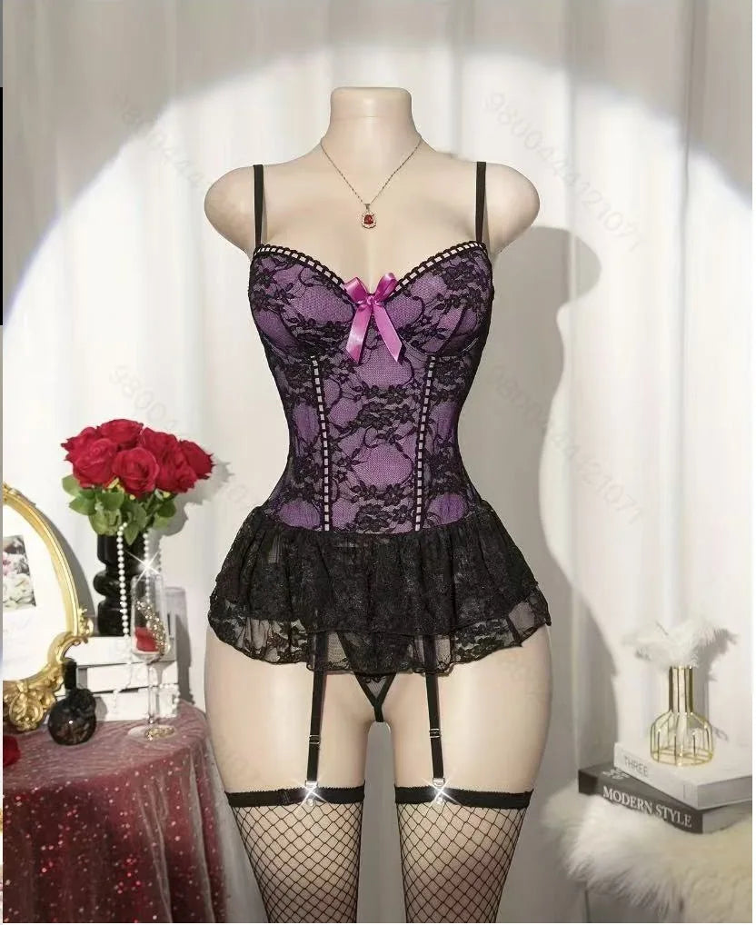 Women's Bras Women's Underwear Sets Sexy Lingerie Outfit Bra and Panty Set Woman Clothes Attractive Chest Suspenders Below Sex
