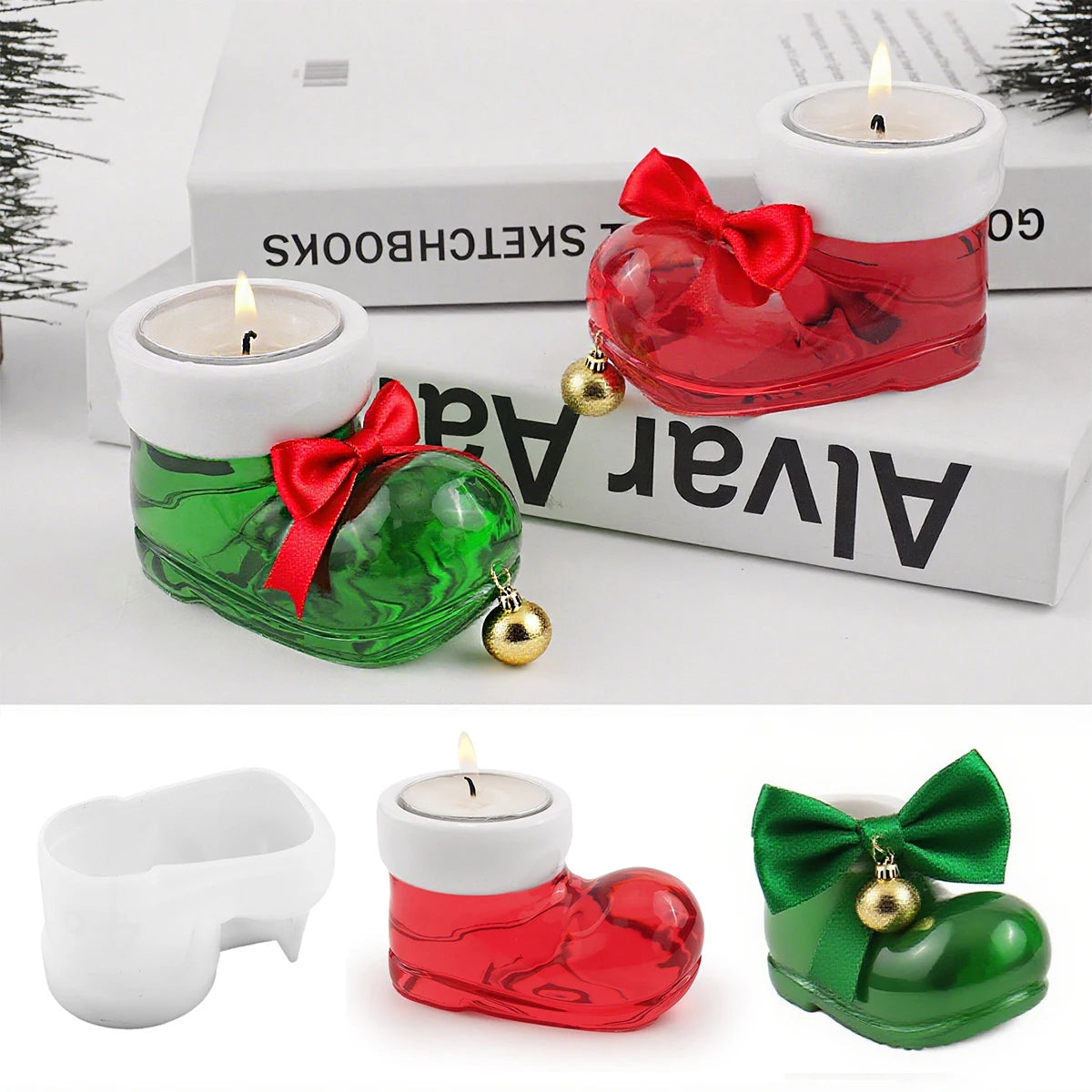 Christmas Boot Candle Holder Silicone Mould