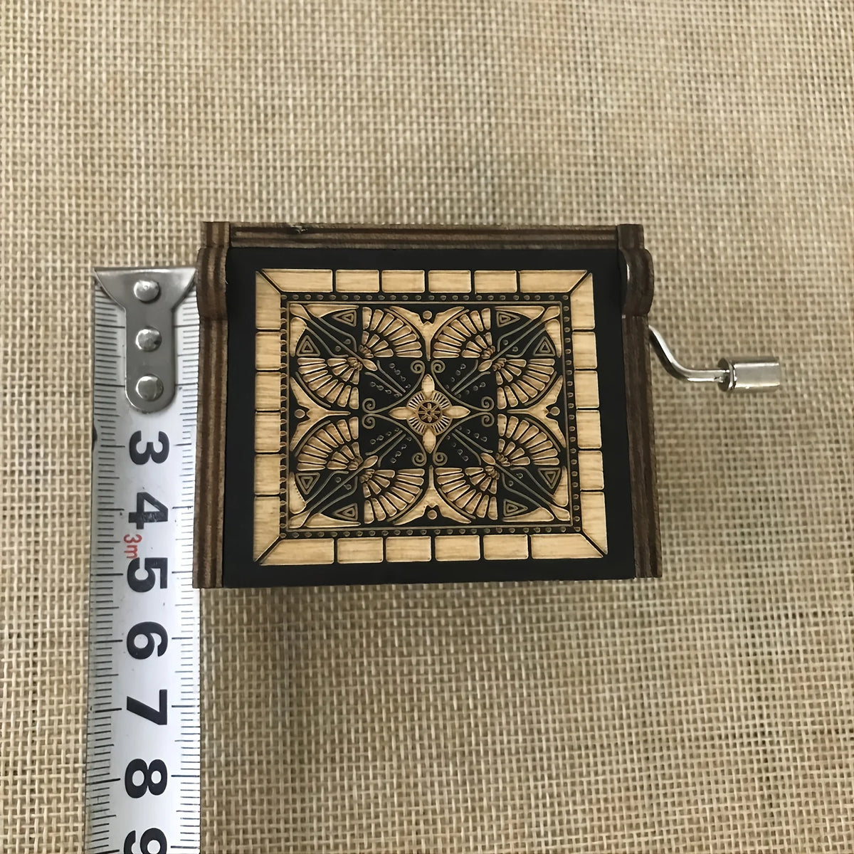 Hand-Cranked Wooden Christmas Music Box