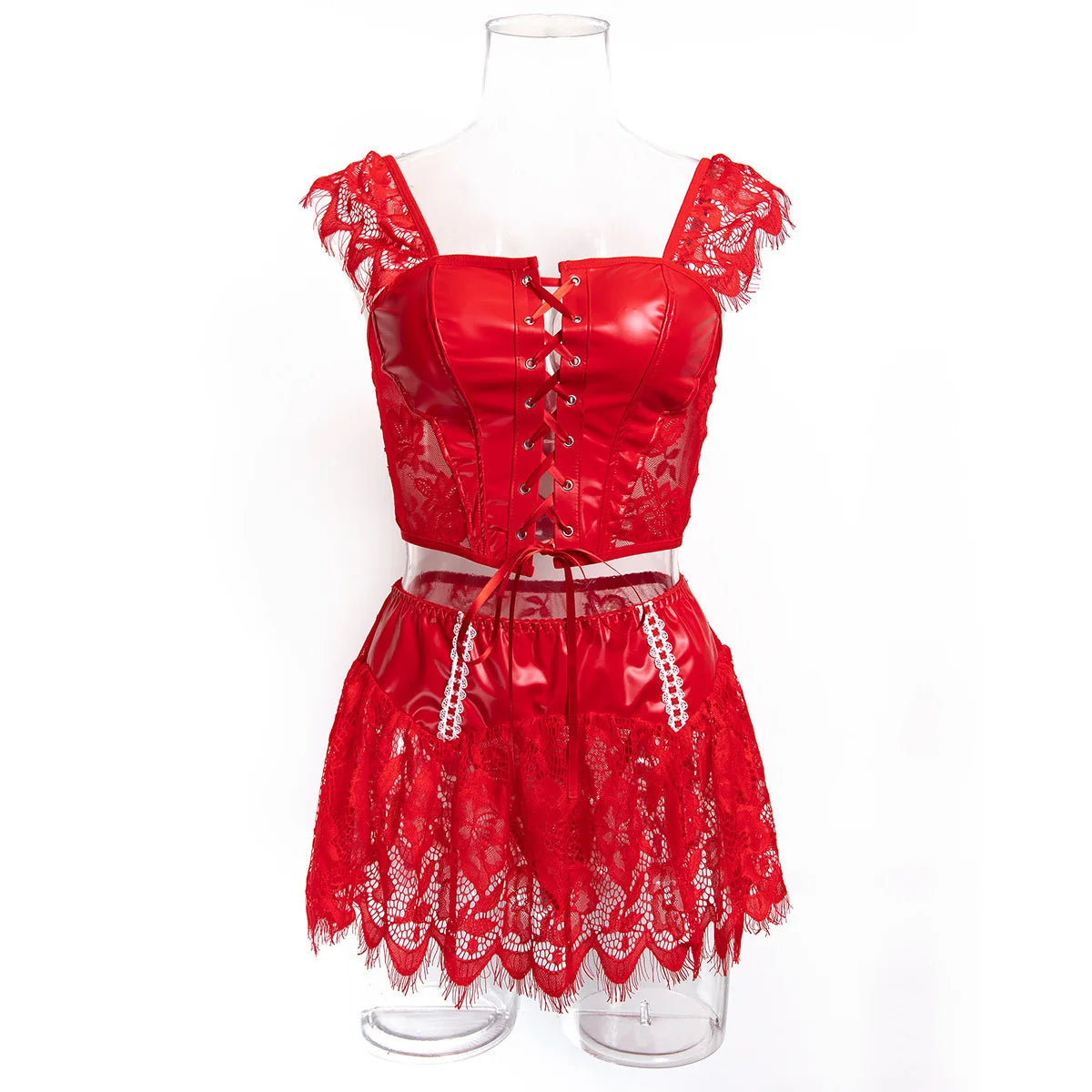Women Sexy Lace Erotic Set Flower Embroidery Lingerie Dress Set See Through Mesh Underwear Sexy Costumes