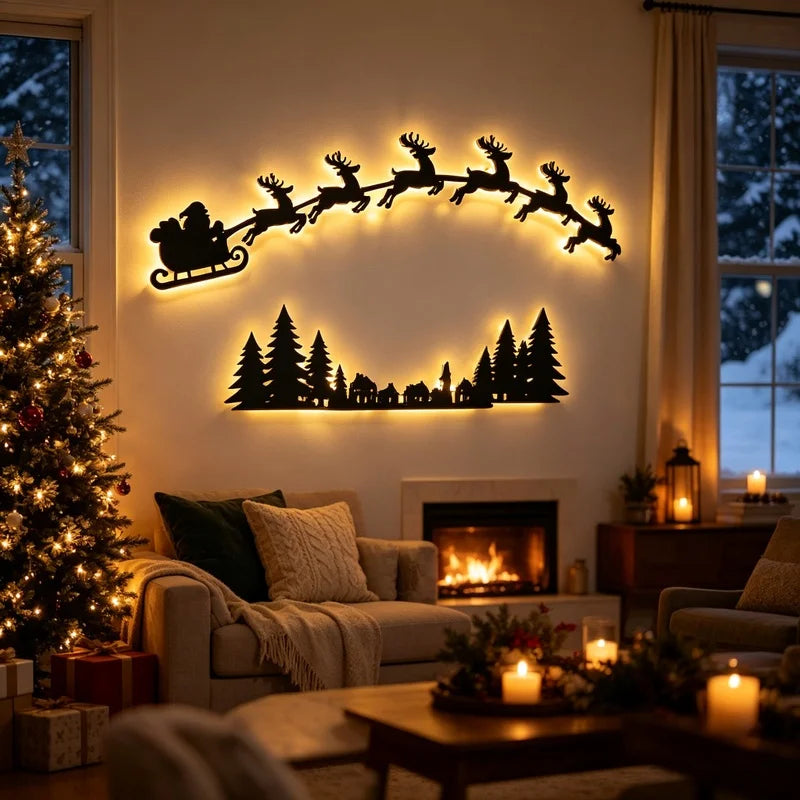 LED Wooden Christmas Door-Frame Sign