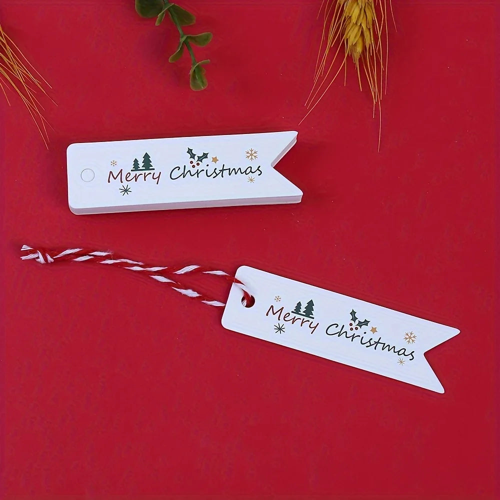 Christmas Gift Tags with String – 100 Pack