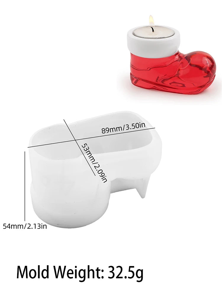 Christmas Boot Candle Holder Silicone Mould