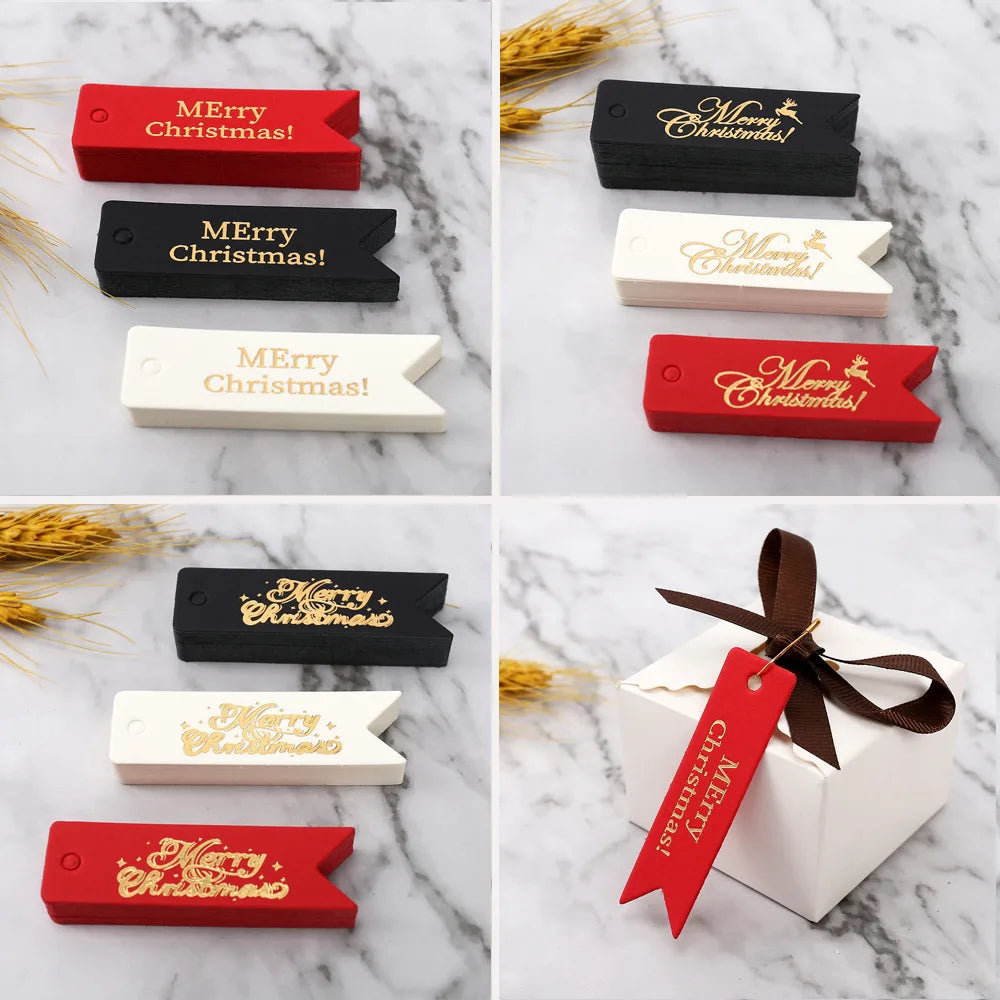 Gold-Print Christmas Gift Tags – 50 Pack