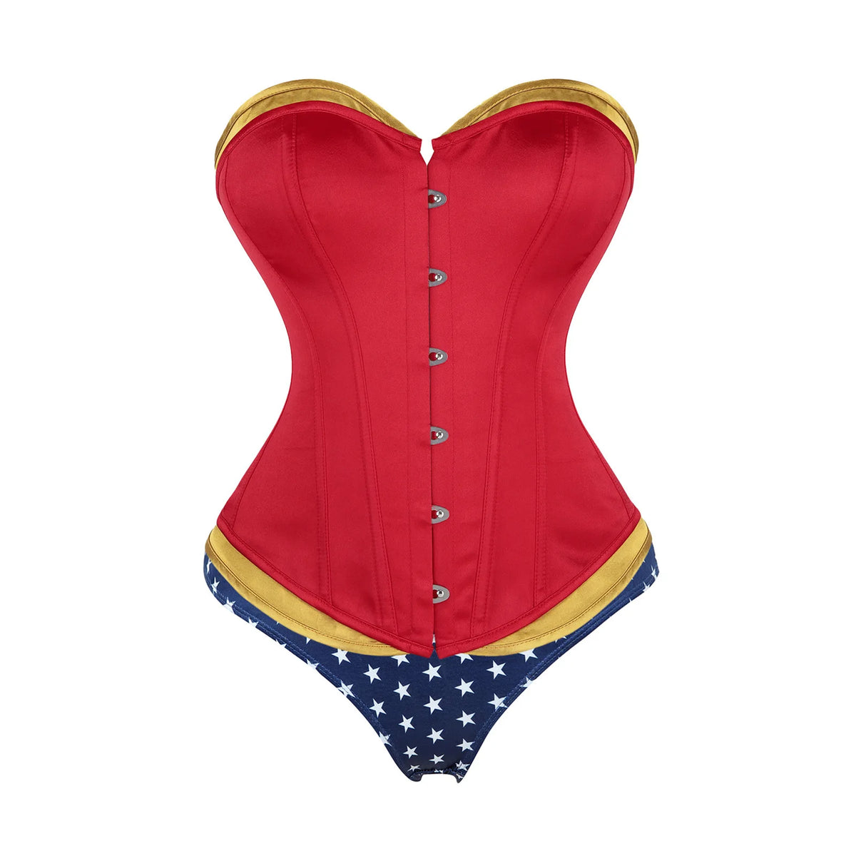 Faux Leather Lace-Up Overbust Corset