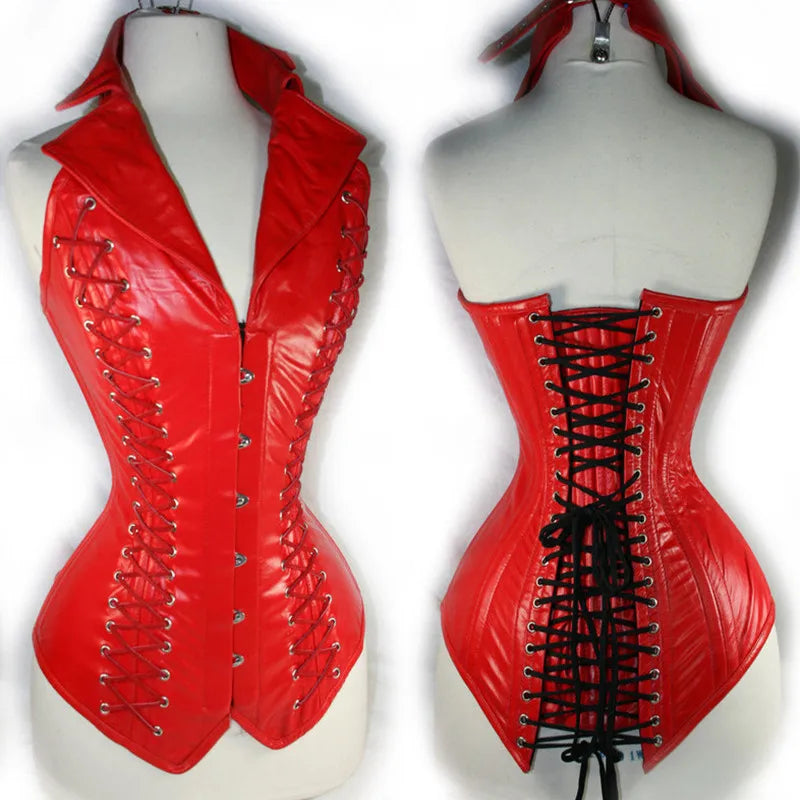 Steampunk Faux Leather Corset Vest