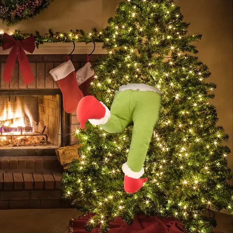 Santa and Elf Legs Hanging Decoration