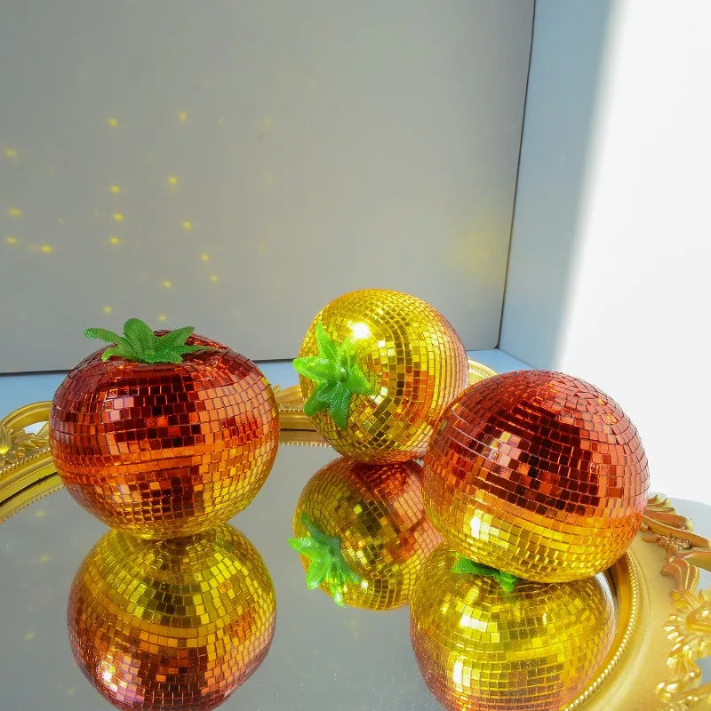 Mirrored Fruit and Vegetable Ornaments