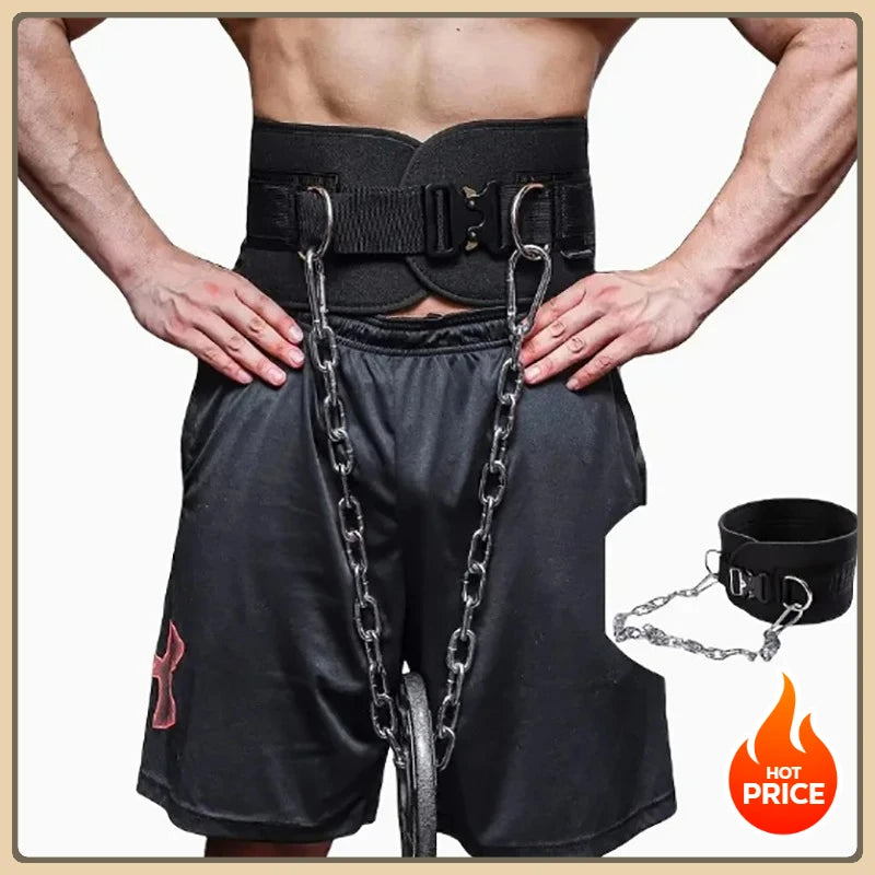 Weightlifting Dip Belt with Chain