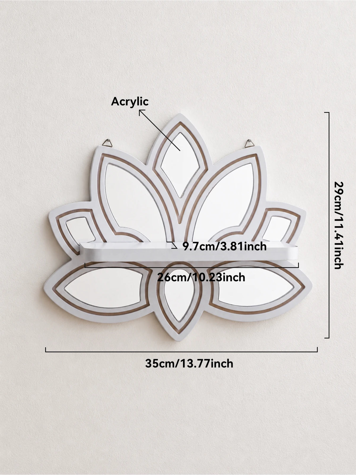 Lotus-Shaped Wooden Wall Shelf