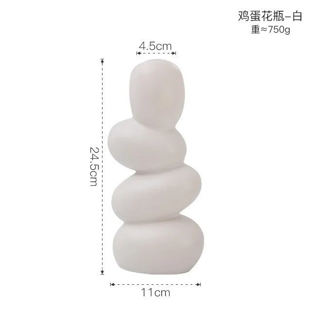 Silver Stacked-Stone-Style Vase