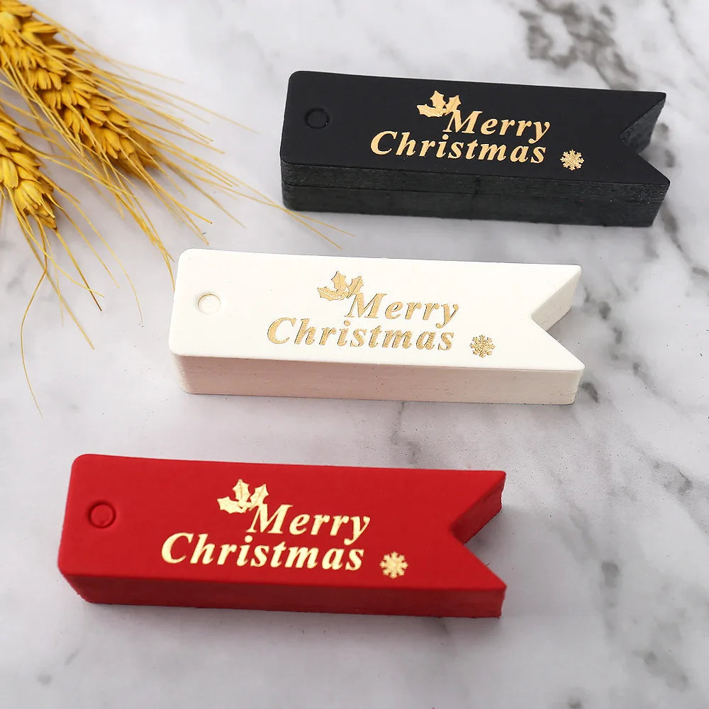 Gold-Print Christmas Gift Tags – 50 Pack