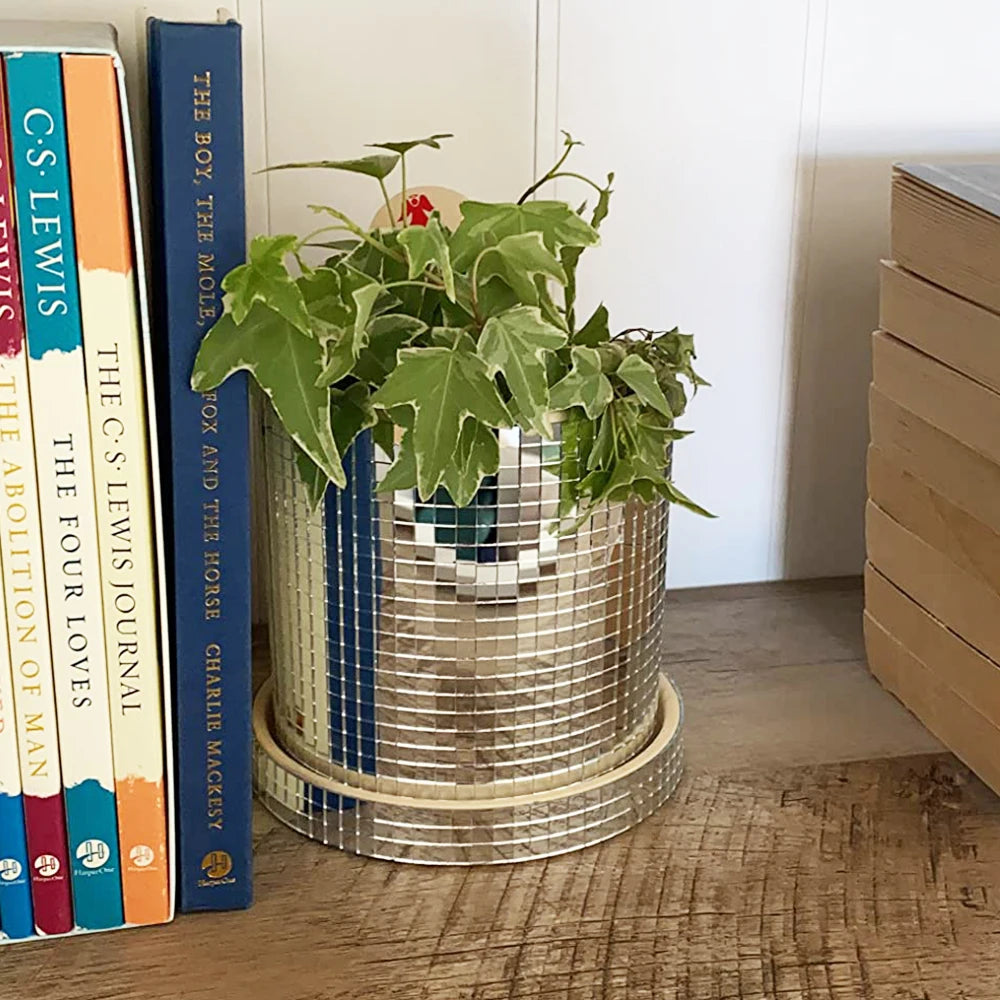 Mirrored Disco Ball Planter