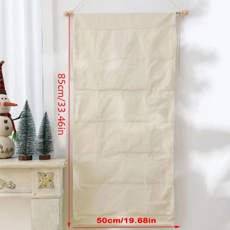 Hanging Advent Calendar with 24 Pockets