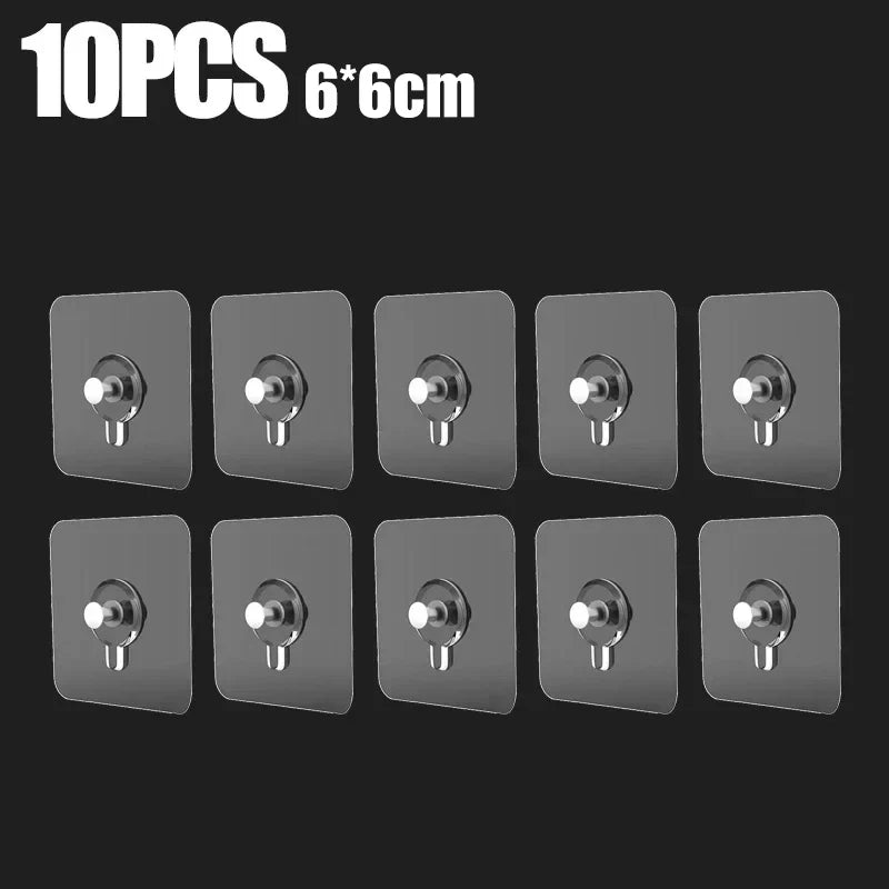 Transparent Self-Adhesive Wall Hooks