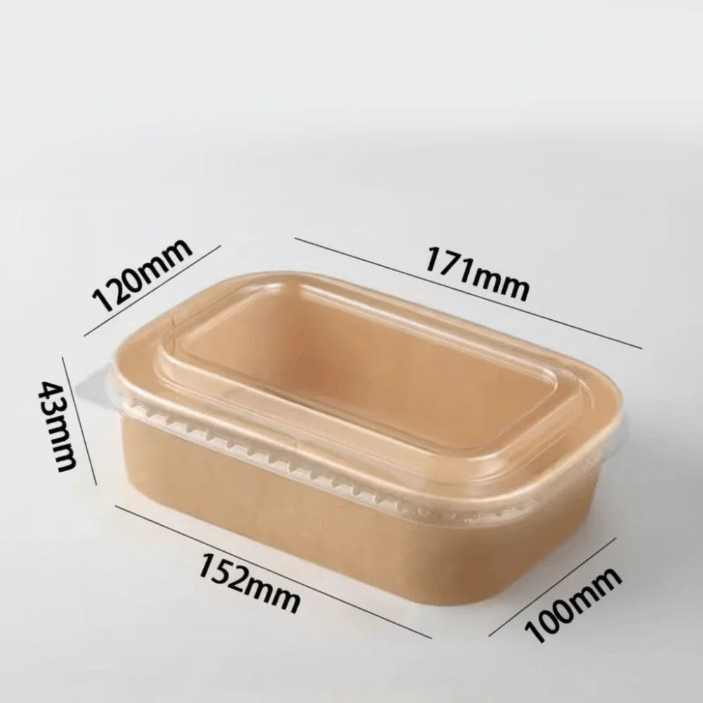Square Kraft Food Boxes with Lids – 10 Pack