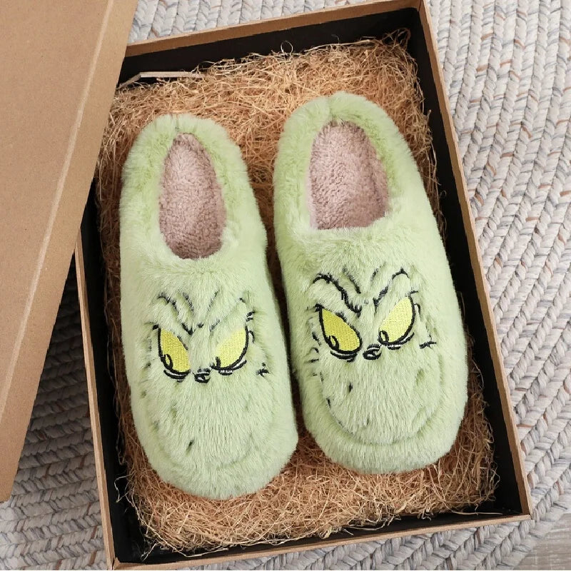Green Furry Slippers