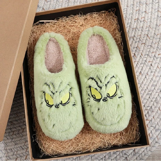 Green Furry Slippers