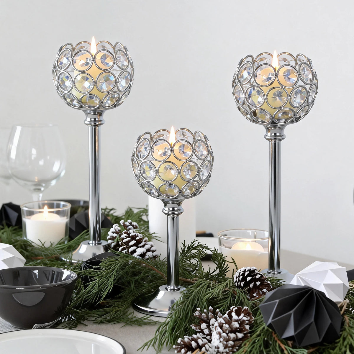 Metal and Glass Tealight Holder