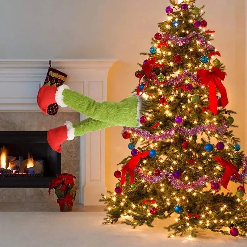 Santa and Elf Legs Hanging Decoration