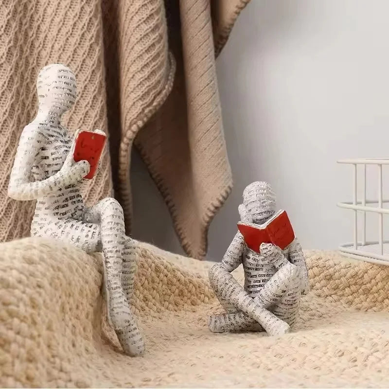 Reading Figure Resin Statue