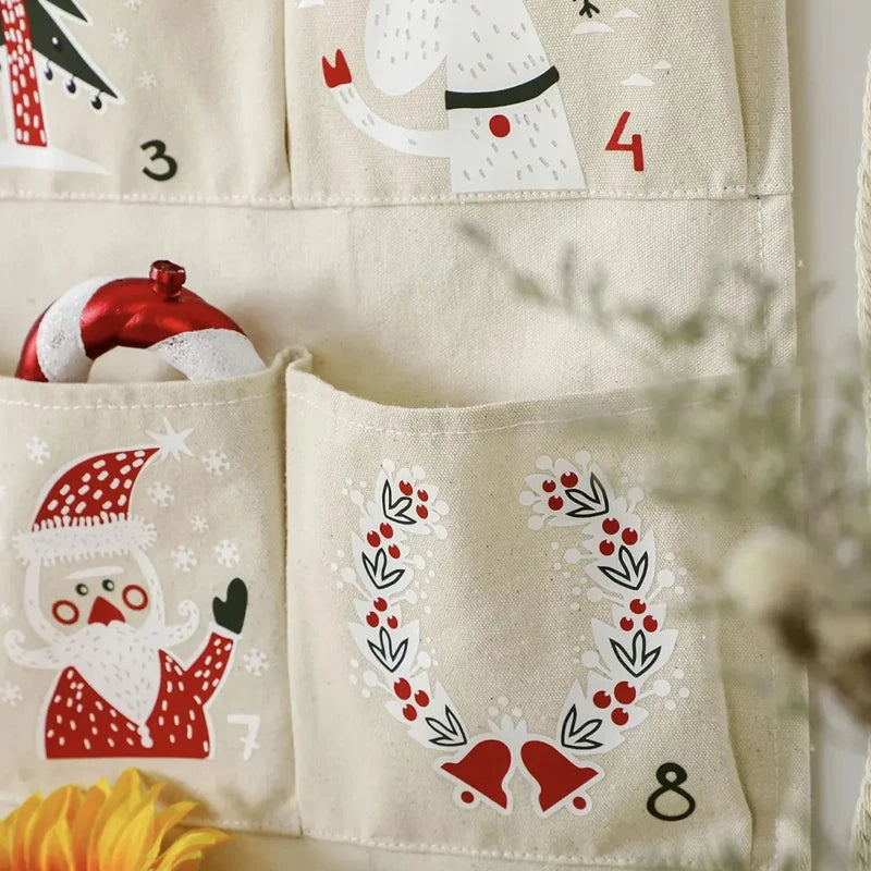 Hanging Advent Calendar with 24 Pockets