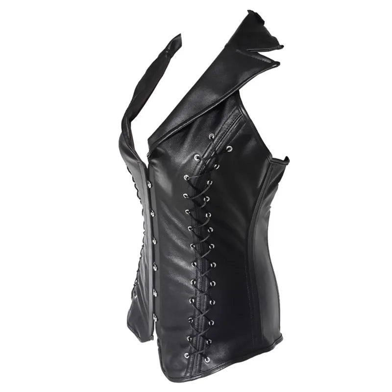 Steampunk Faux Leather Corset Vest